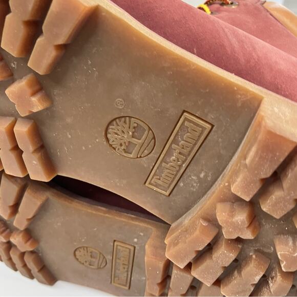 Timberland Men's Waterproof Burgundy Tan Leather Boots Primaloft Size 10.5M - Picture 15 of 15